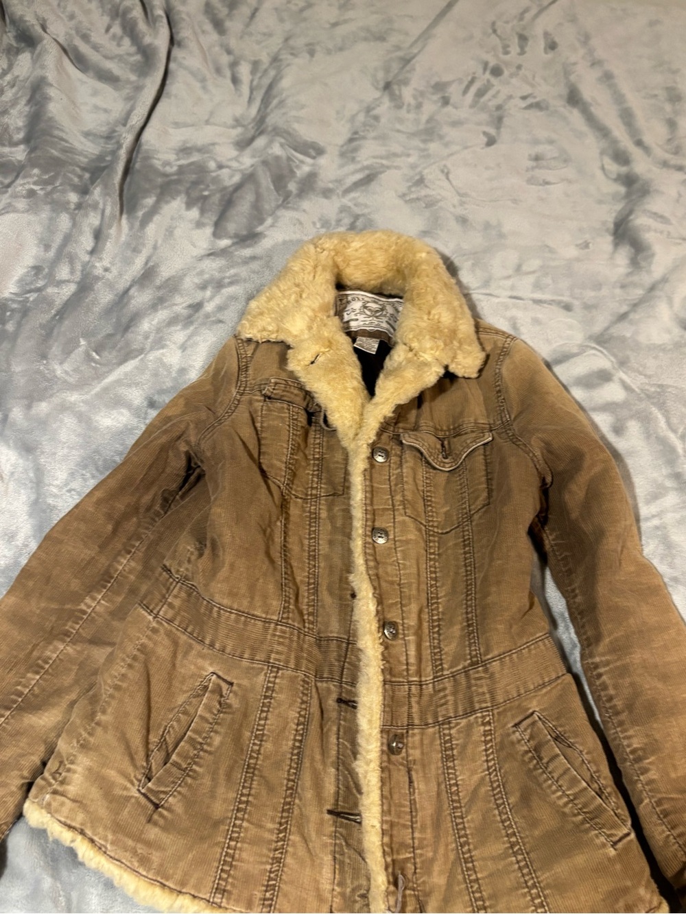 Vintage Roxy Brown Shearling-Lined Women's Jacket